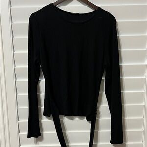 Zara Black Long Sleeve Wrap Top